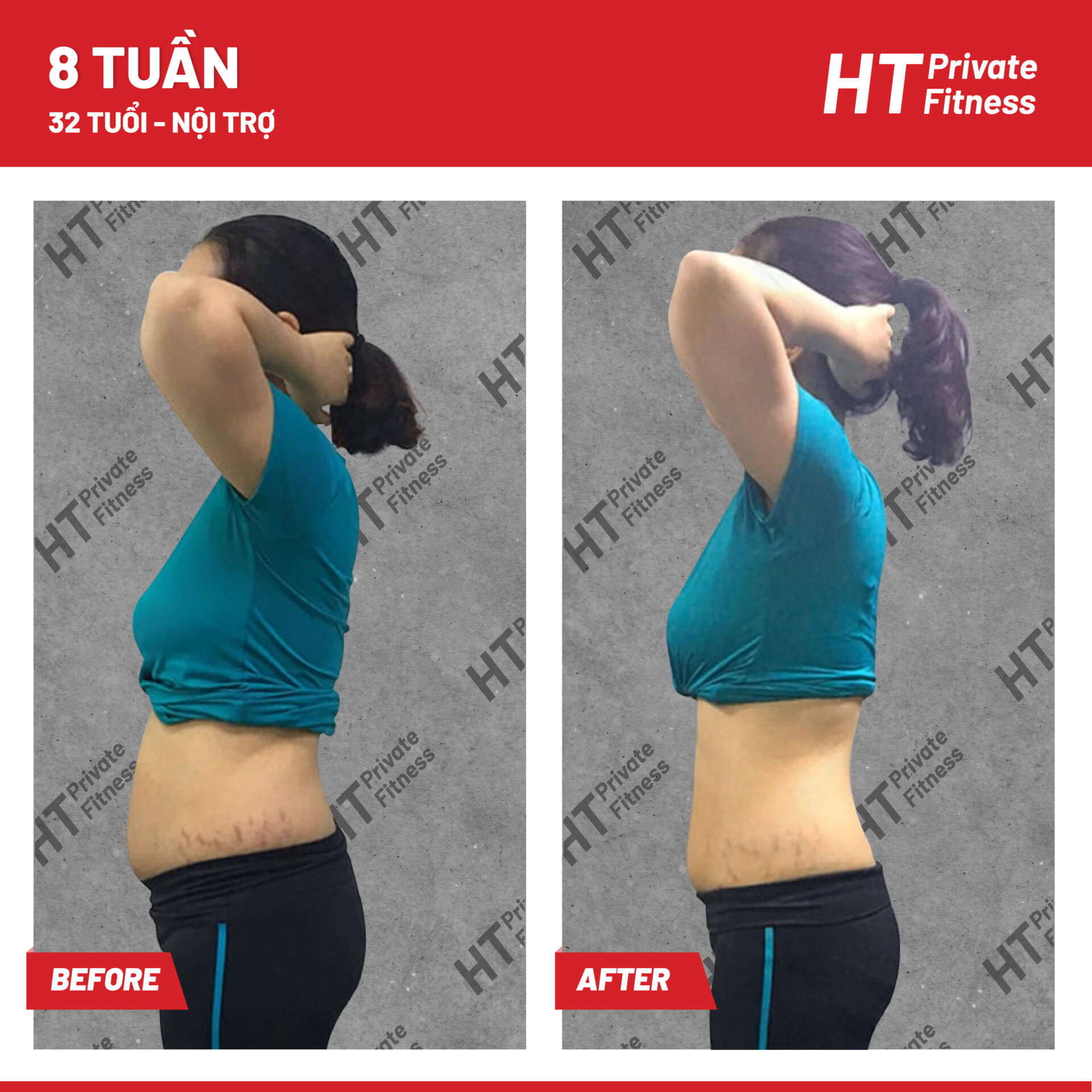 8 tuần lấy lại vóc dáng sau sinh của mẹ bỉm tại HT Private Fitness