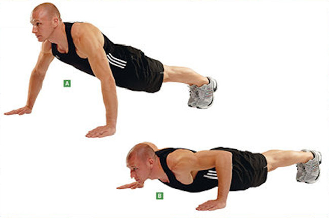 Bài tập hít đất tay rộng